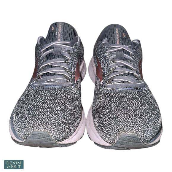 Brooks Adrenaline GTS 21 Oyster Alloy Lilac Running Shoes 8D Wide Women’s - Picture 3 of 10